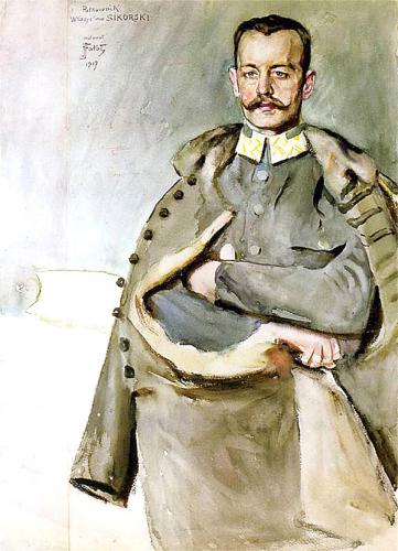 Portret pułkownika Władysława Sikorskiego, 1917. Akwarela na papierze